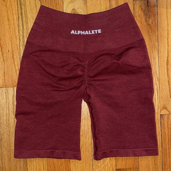 Alphalete Amplify Bike Shorts - Bordeaux - Picture 6 of 8